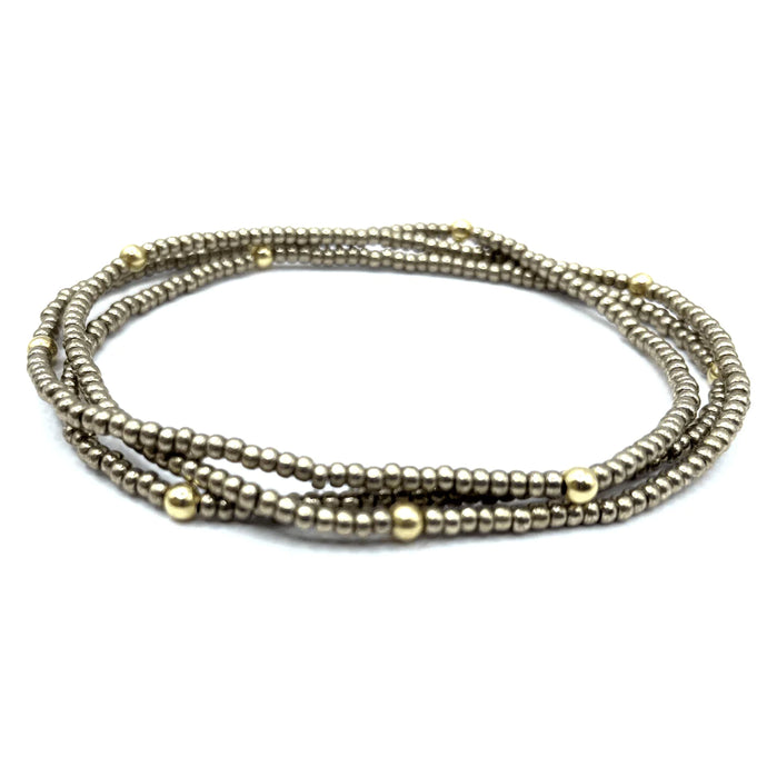 Erin Gray Boho Bracelet Stack in Bronze + Gold Filled