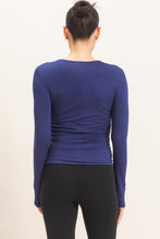 Load image into Gallery viewer, You Found Me Ruched LS Top in Deep Blue