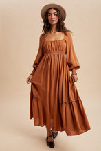 Load image into Gallery viewer, You Never Know Gathered LS Maxi Dress