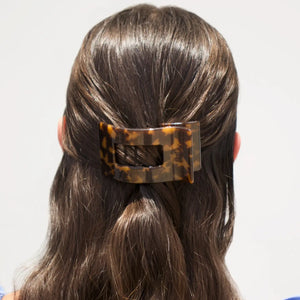 Teleties Small Flat Rectangle Clip in Tortoise