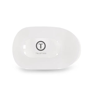Teleties Large Flat Round Clip Coconut White