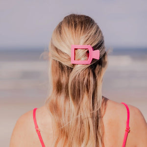 Teleties Small Flat Square Clip in Paradise Pink