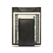 Load image into Gallery viewer, Shotshell Burnished Leather Magnetic Front Pocket Wallet
