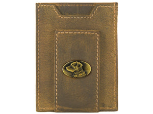 Vintage Tan Brass Lab Front Pocket Wallet