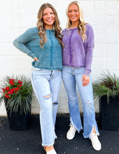 Load image into Gallery viewer, Too Into You Waffle Long Sleeve Top Violet