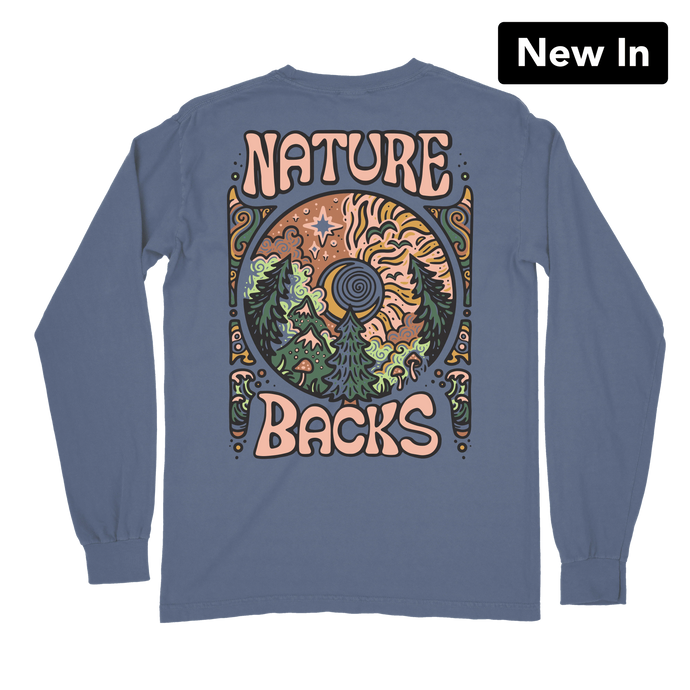 Nature Backs Illuminate LS Tee in Denim