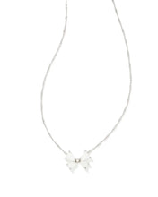 Load image into Gallery viewer, Kendra Scott Silver Blair Bow Pendant Necklace in Iridescent Drusy