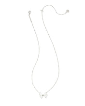 Load image into Gallery viewer, Kendra Scott Silver Blair Bow Pendant Necklace in Iridescent Drusy