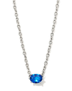 Kendra Scott Silver Cailin Pendant Necklace Blue Violet Crystal