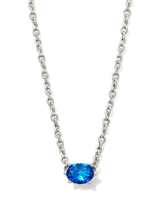 Kendra Scott Silver Cailin Pendant Necklace Blue Violet Crystal