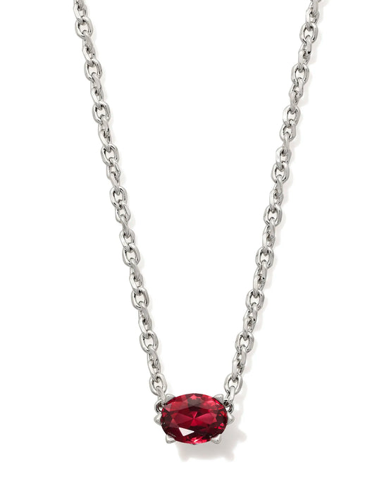 Kendra Scott Silver Cailin Pendant Necklace in Burgundy Crystal