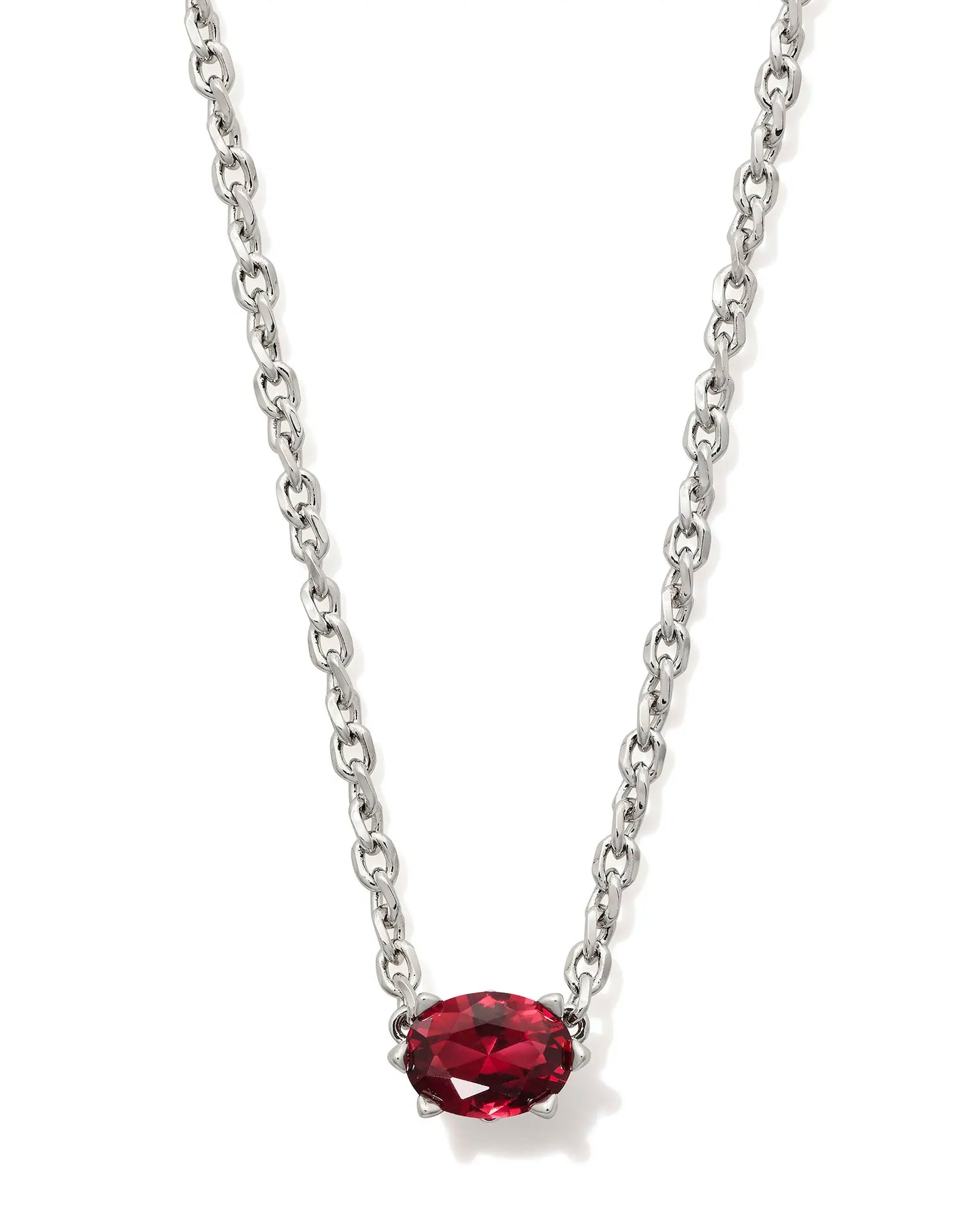 Kendra Scott Silver Cailin Pendant Necklace in Burgundy Crystal