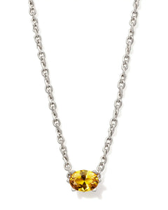 Kendra Scott Silver Cailin Pendant Necklace in Golden Yellow Crystal