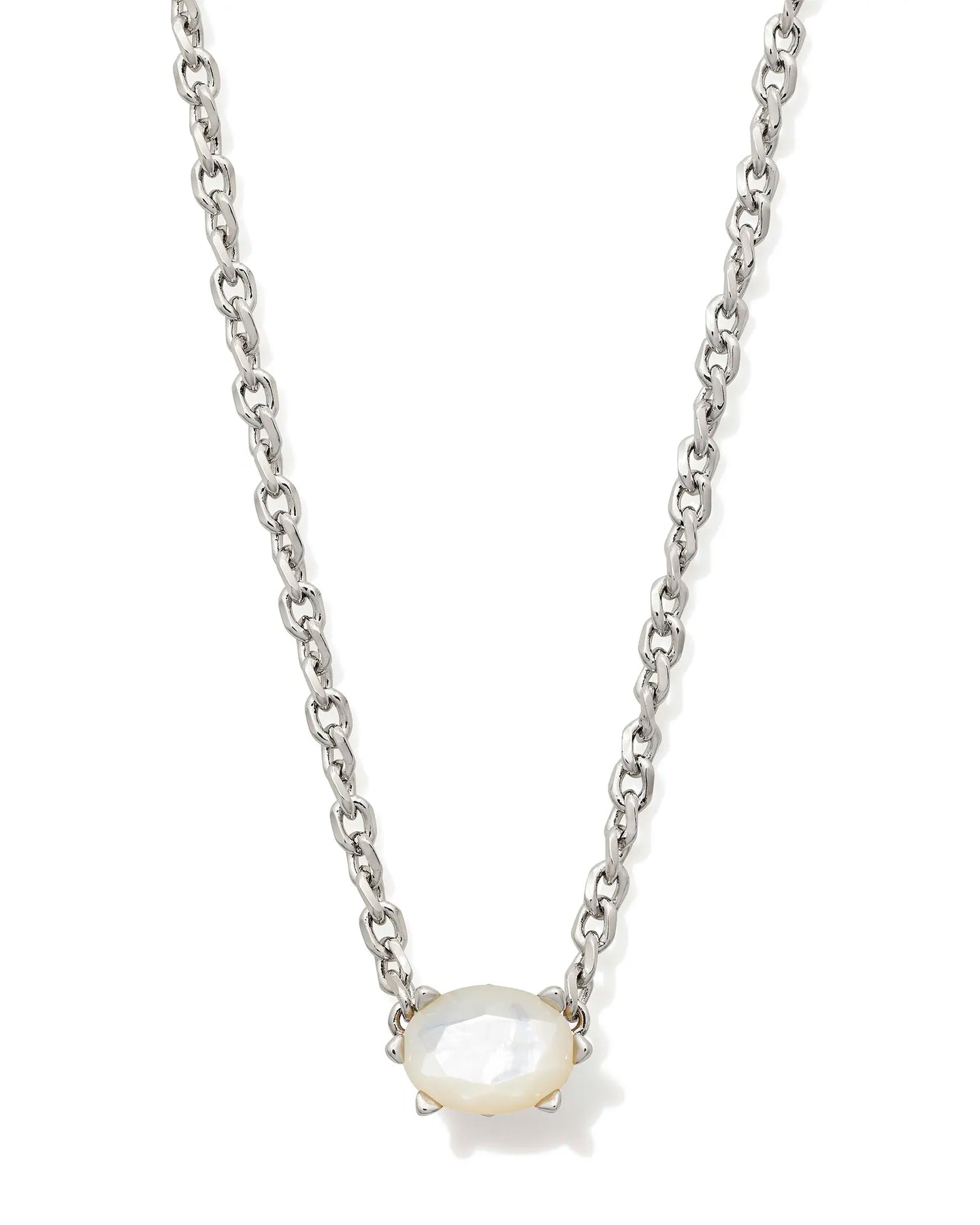 Kendra Scott Silver Cailin Pendant Necklace in Ivory MOP