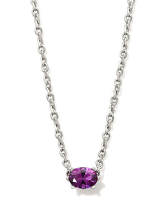 Kendra Scott Silver Cailin Pendant Necklace in Purple Crystal