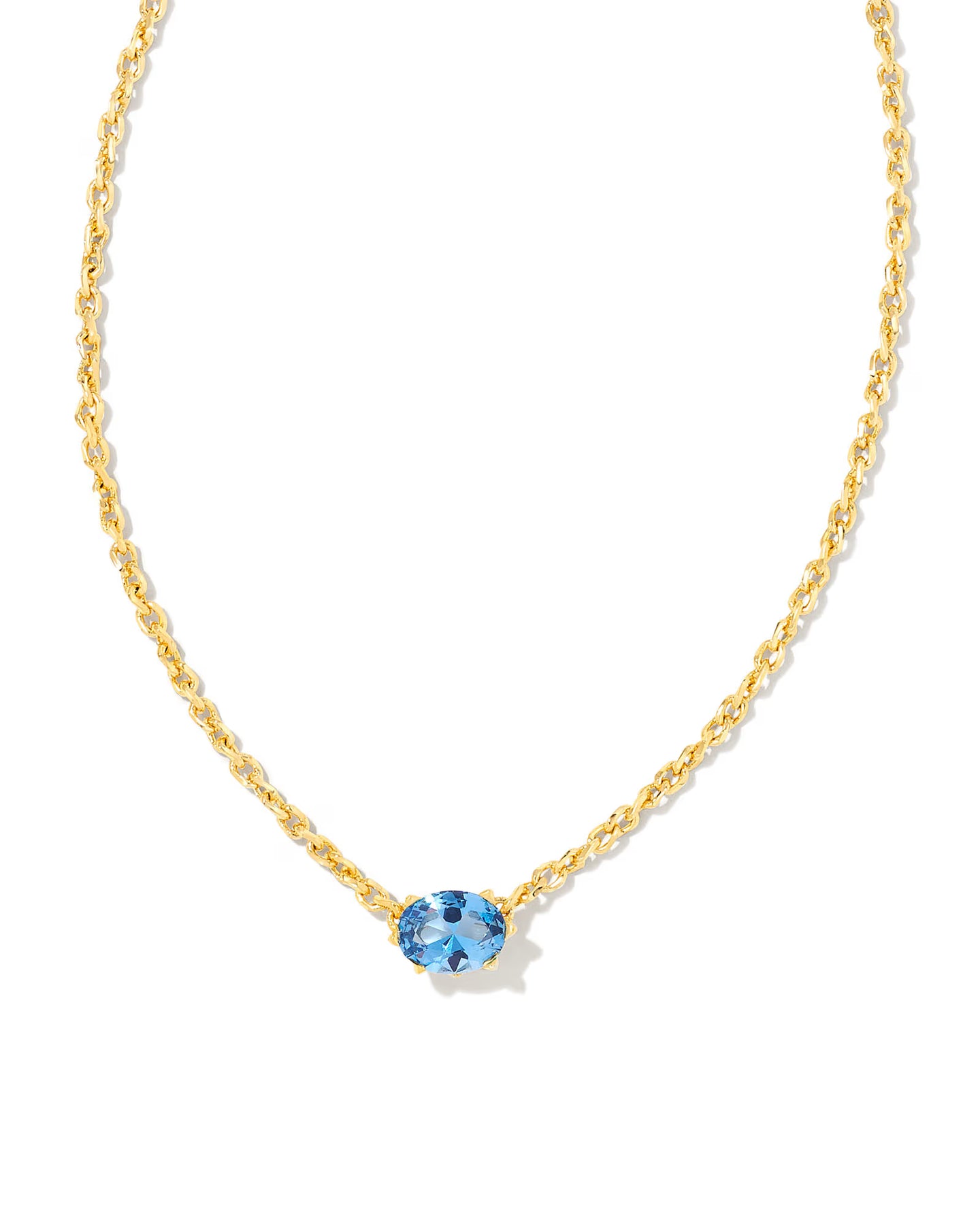Kendra Scott Gold Cailin Pendant Necklace Blue Violet Crystal