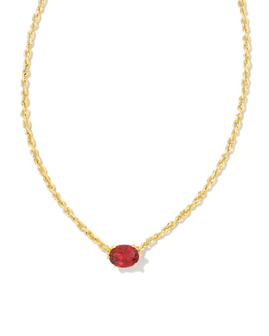 Kendra Scott Cailin Crystal Pendant Necklace Gold Burgundy Crystal