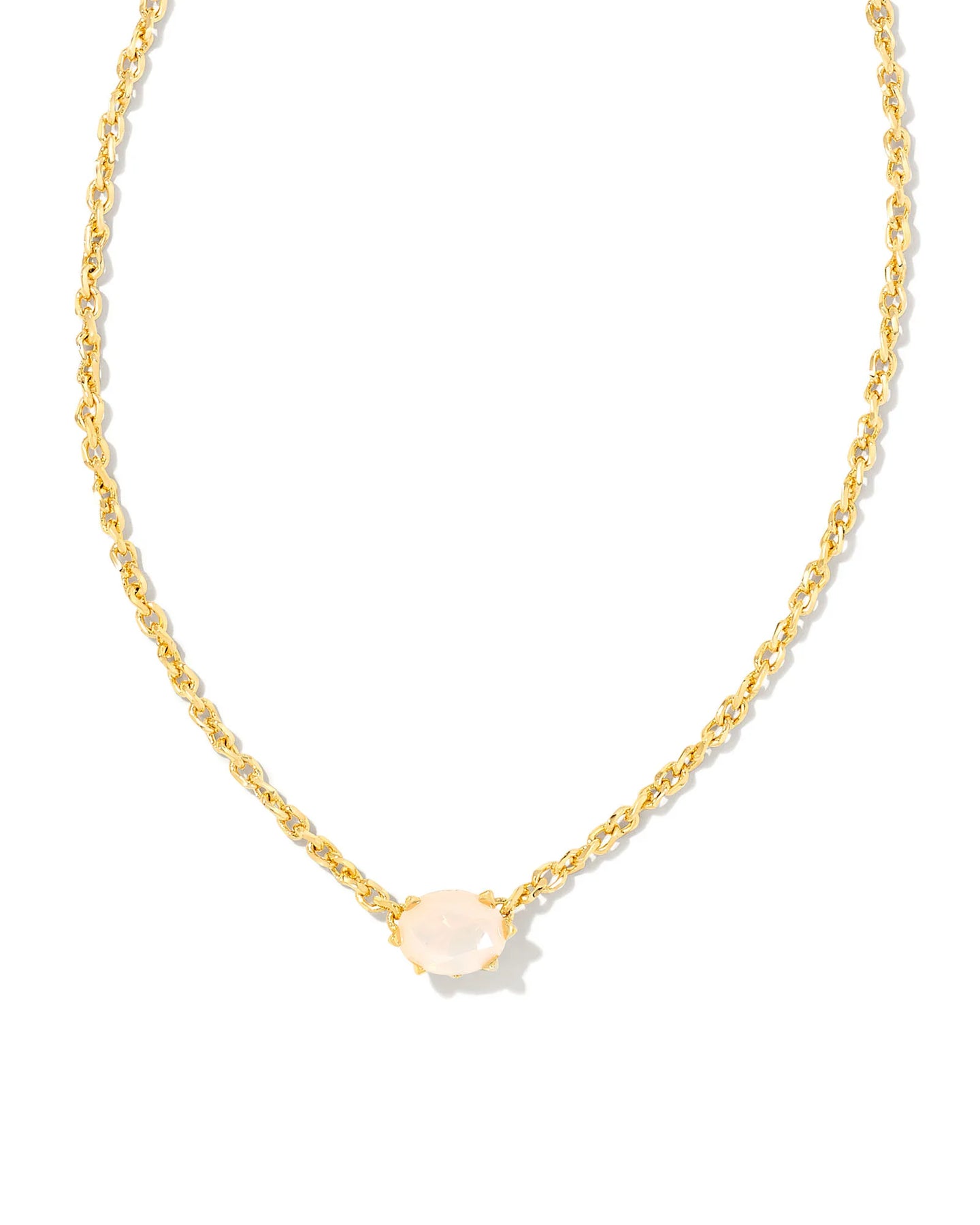 Kendra Scott Gold Cailin Pendant Necklace in White Iridescent Crystal
