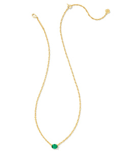 Kendra Scott Gold Cailin Pendant Necklace in Green Crystal