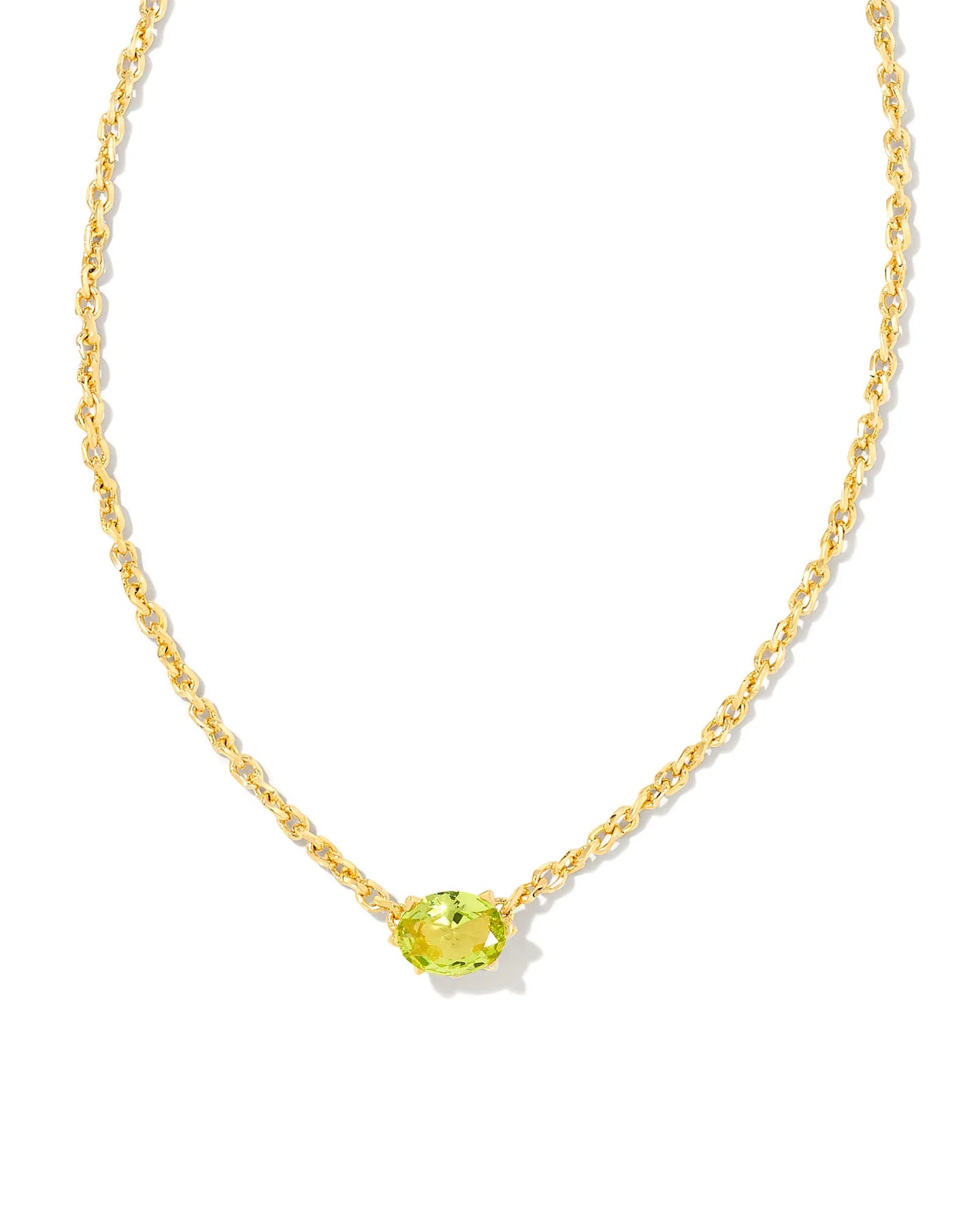 Kendra Scott Gold Cailin Pendant Necklace in Light Green Crystal