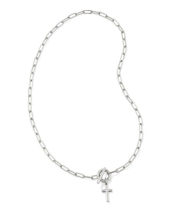 Kendra Scott Cross Link And Chain Silver Necklace