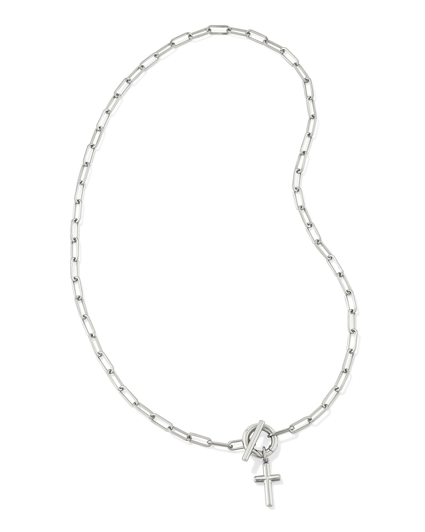 Kendra Scott Cross Link And Chain Silver Necklace