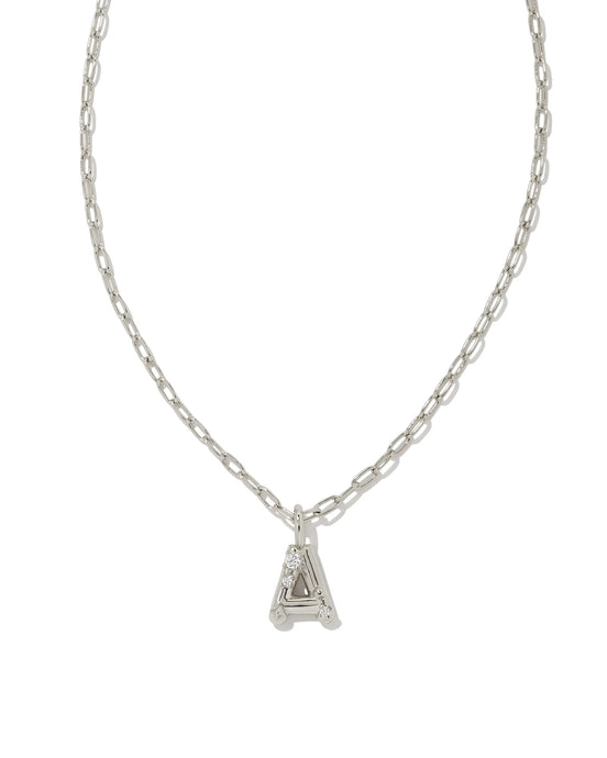 Kendra Scott Silver Crystal Letter Pendant Necklace