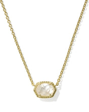 Load image into Gallery viewer, Kendra Scott Daphne Frame Pendant Necklace in Gold/Ivory MOP