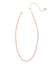 Load image into Gallery viewer, Kendra Scott Kelsey Gold Strand Necklace in Pink Enamel