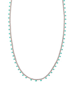 Kendra Scott Kelsey Silver Strand Necklace in Turquoise Enamel