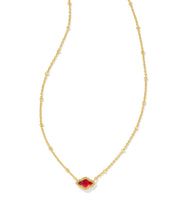 Load image into Gallery viewer, Kendra Scott Gold Mini Abbie Pendant Necklace in Cranberry Illusion