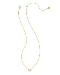 Kendra Scott Gold Mini Abbie Pendant Necklace in Ivory MOP