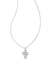 Load image into Gallery viewer, Kendra Scott Silver Pearl Cross Pendant Necklace