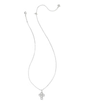 Load image into Gallery viewer, Kendra Scott Silver Pearl Cross Pendant Necklace