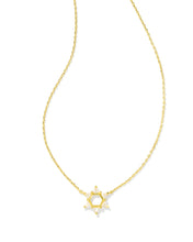 Load image into Gallery viewer, Kendra Scott Gold Star of David Pendant Necklace in White Crystal