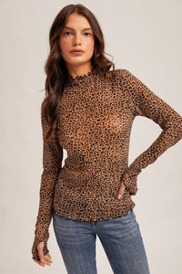 Thinking Of You Animal Print Mesh Top