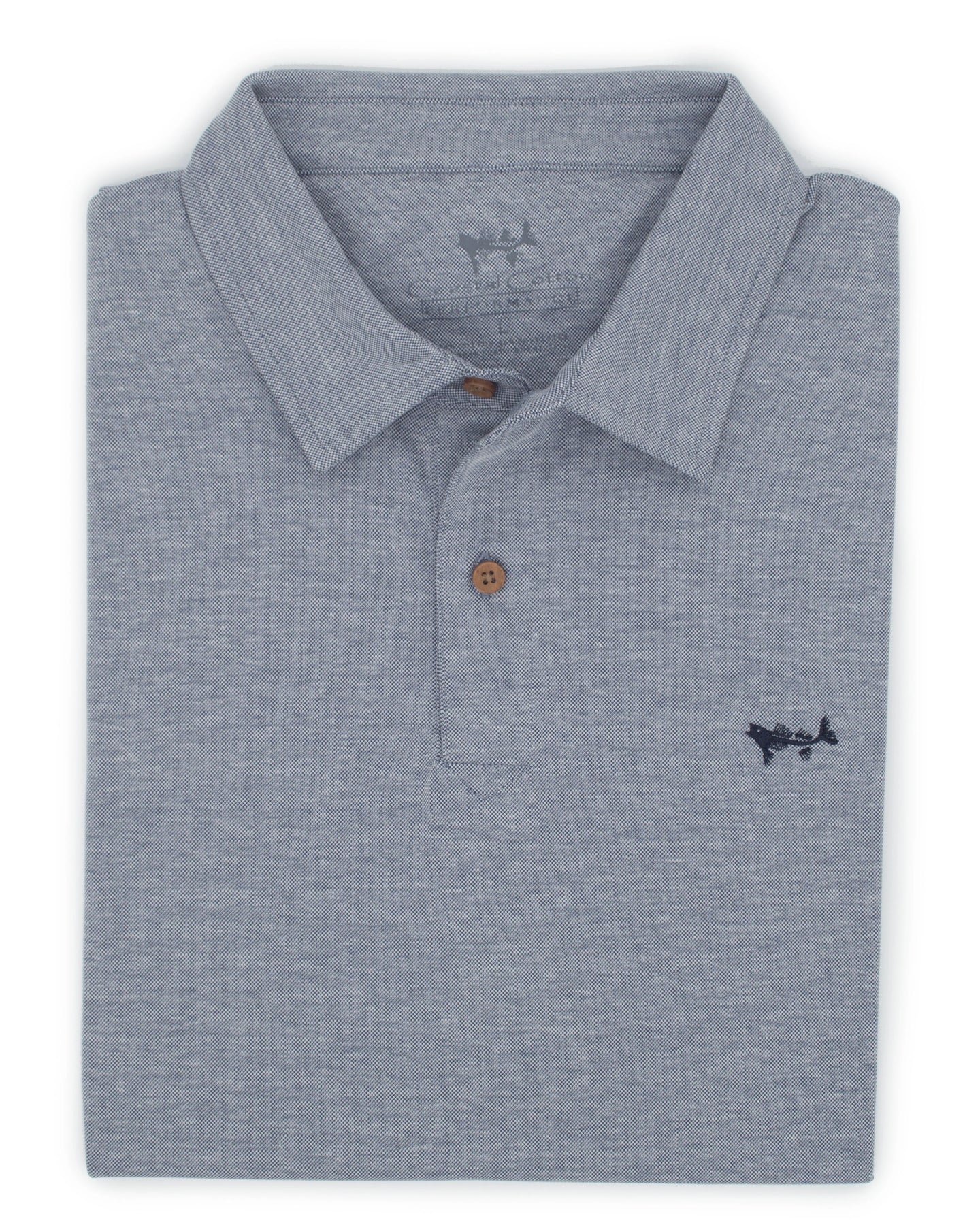 Coastal Cotton Navy Blue Solid Polo