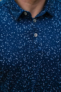 Burlebo Navy Speckled Performance Polo