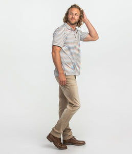 Southern Shirt Co. Men's Day Off Stripe Polo Sunset Round