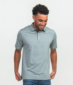 Southern Shirt Co. Men's Hillsboro Stripe Polo Foggy Bay