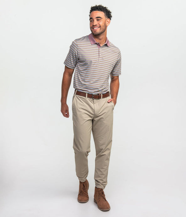 Southern Shirt Co. Men's Tucker Stripe Polo Dorado