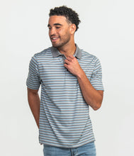 Load image into Gallery viewer, Southern Shirt Co. Men&#39;s Tucker Stripe Polo Steel Blue