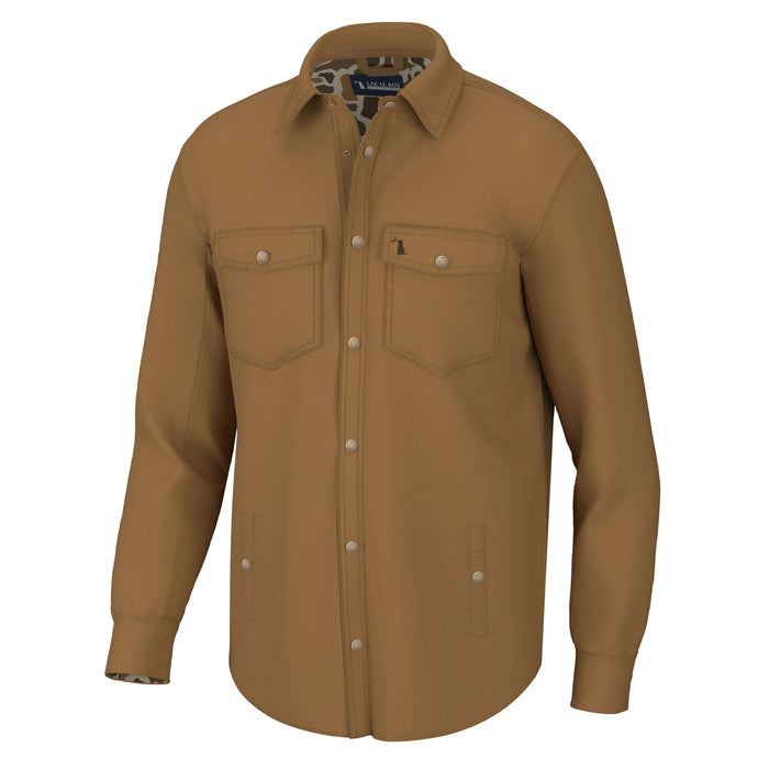 Local Boy Sportsman's Shacket in Rustic Oak