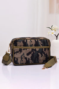 Solid Rectangle Puffer Crossbody Bag-Camo