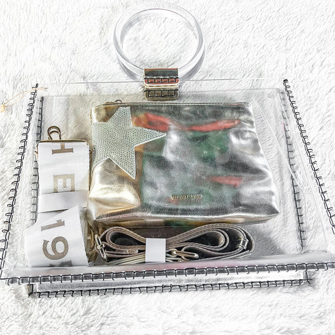 Vintage Havana Molly Clear with Gold Clutch