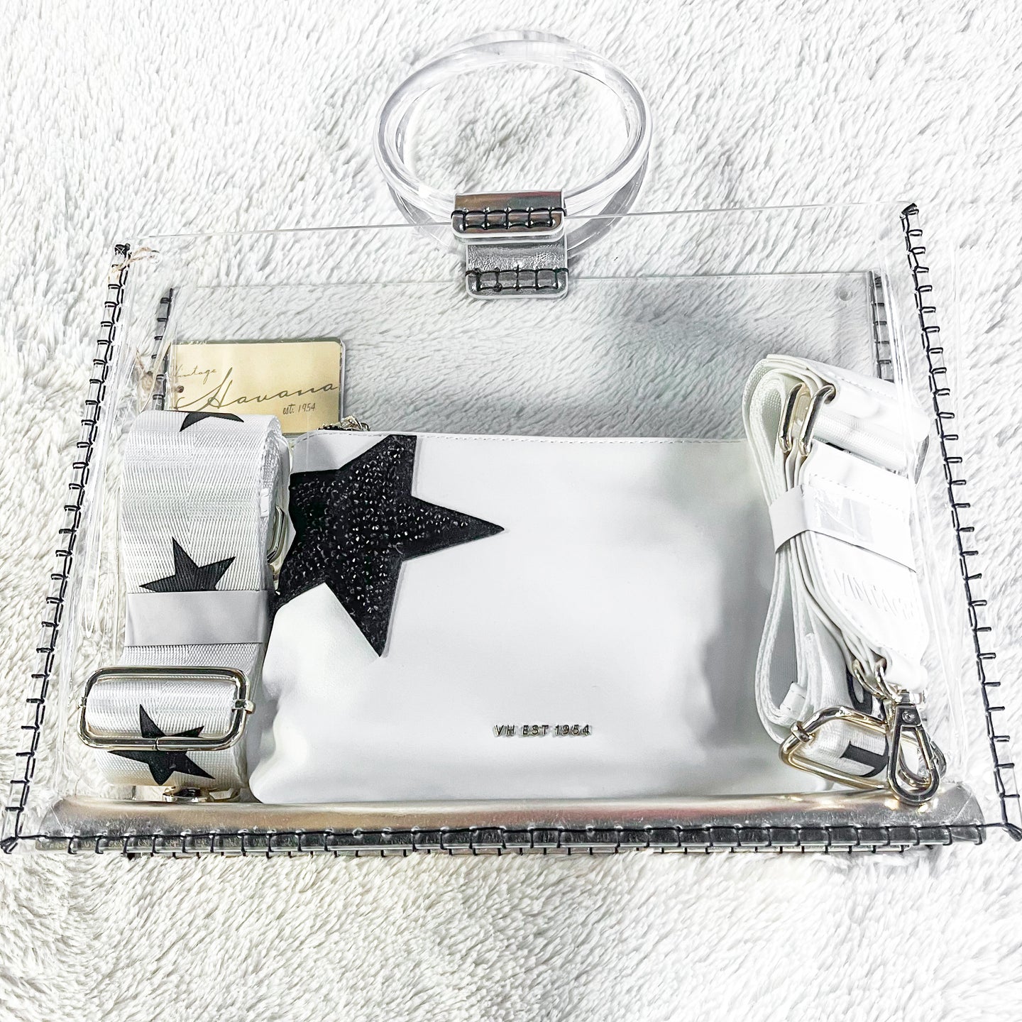 Vintage Havana Molly Black Star Clutch