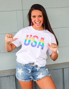 USA Rainbow Tee