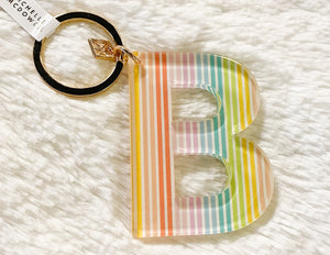 Patterned Initial Keychain
