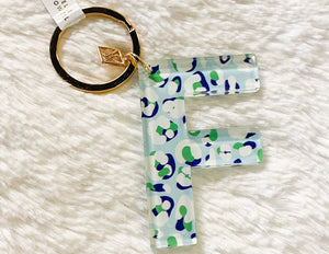 Patterned Initial Keychain
