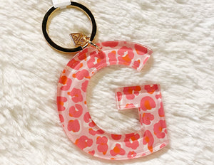 Patterned Initial Keychain